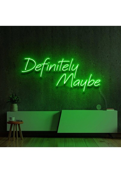 Definitely Maybe Yazılı Neon Tabela Yeşil
