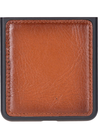 Bloomcase Flex Cool Tan Hakiki Deri Samsung Galaxy Uyumlu Z Flip 7 Kılıf 6.9"-4.1" Taba