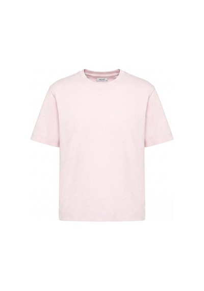 Nauvè Bisiklet Yaka Basic Tişört Pembe