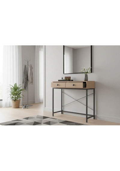 Lefalis 90cm Metal Ayaklı Dresuar Çekmeceli Dresuar Dekoratif Raflı Konsol Hol Sehpası Sonomo Sonomo Lefalis 90cm Metal Ayaklı Dresuar Çekmeceli Dresuar Dekoratif Raflı Konsol Hol Sehpası Sonomo Sonomo