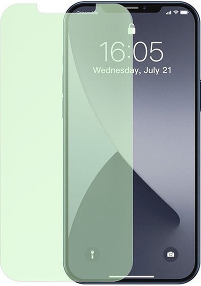 Baseus Apple Uyumlu   iPhone 12 Pro Max 6.7 0.30mm Full Tempered Cam Ekran Koruyucu 2set Anti-bluelight