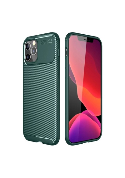 Newface Apple İphone 11 Pro Max Kılıf Auto Focus Karbon Kapak - Yeşil