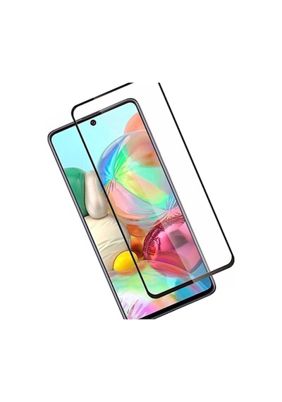 Samsung Galaxy Uyumlu A71 Siyah 5D Tam Kaplayan Ekran Koruyucu Cam