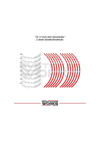 Yamaha Mt-25 Jant Sticker Dış Ve İç Set Sticker Jant Şeridi Kırmızı