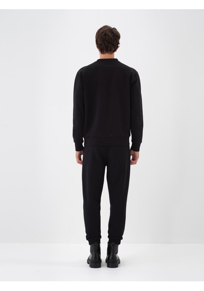 Xint Siyah Pamuk Dokulu Regular Fit Sweat Pantolon 380186