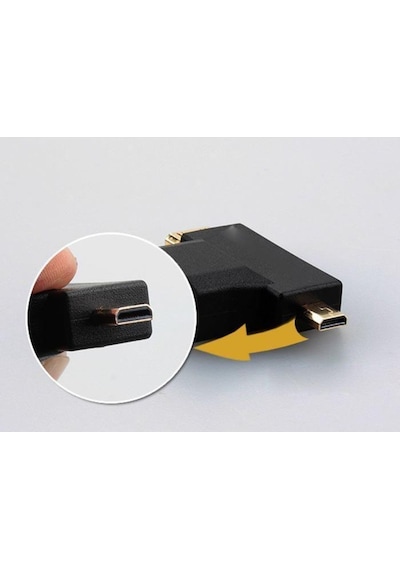 Mini Hdmı Micro Hdmı Ve Hdmı Çevirici Dönüştürücü Adaptör 3 In 1