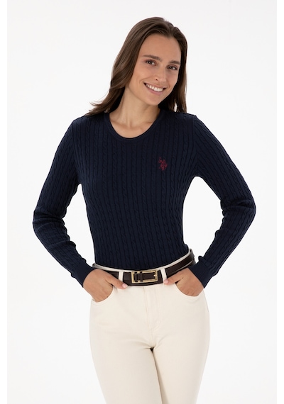 U.S. Polo Assn. Kadın Lacivert Bisiklet Yaka Basic Kazak 50313626-VR033 U.S. Polo Assn. Kadın Lacivert Bisiklet Yaka Basic Kazak 50313626-VR033