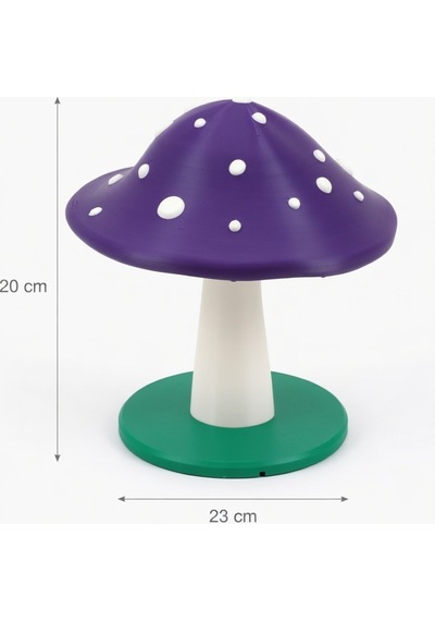 Dekoratif Mantar Gece Lambası - 3d Tasarım Estetik Oda Dekoru - Hediyelik Masa Lambası Mood Light Mor