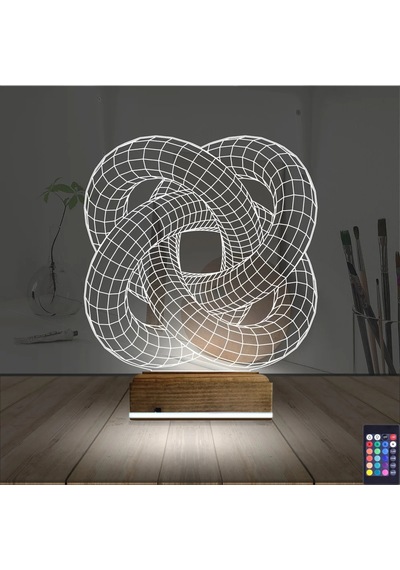 Luvivia Geometrik Dekoratif 3d Lamba - Masa Gece Lambası V2 Şeffaf