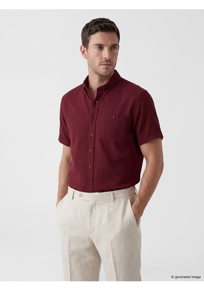 Lcwaıkıkı Classic Bordo Regular Fit Poplin Erkek Gömlek