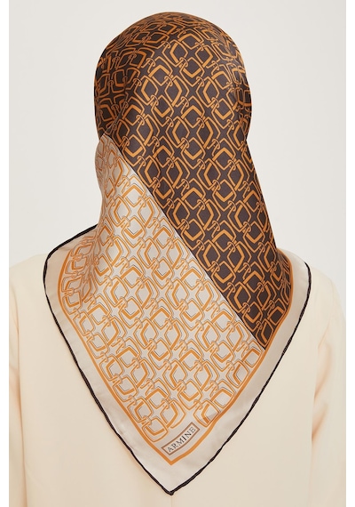 Armine İpek Eşarp 2025 Kış - 9248-85 Twill - Taş Gold