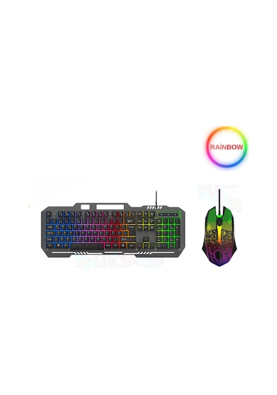 Togo Rainbow Oyuncu Klavye Mouse Seti Usb Girişli Kablolu 2in1 Gaming Set