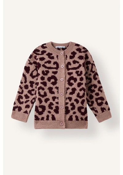 Defacto Leopar Desenli Bisiklet Yaka Triko Basic Hırka Kız Bebek I4958a526wnbr489 Bordo-br489