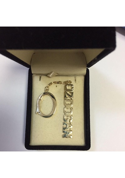 Kuyumcudukkani İsim Yazılı Gümüş Anahtarlık-35000-g Gold