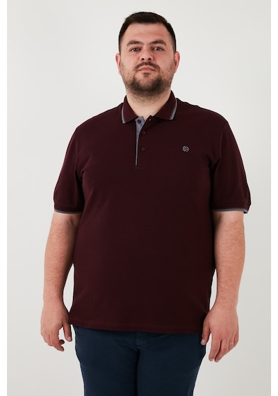 Buratti Büyük Beden Pamuklu Regular Fit Erkek Polo Yaka T Shirt 5902118B Vişne