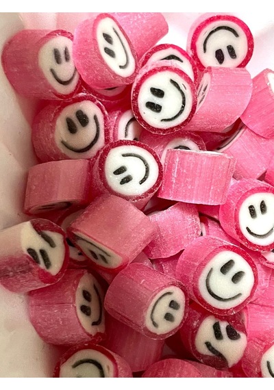 Pembe Gülenyüz Çilek Aromalı Lolly Şeker 1000 Gr.