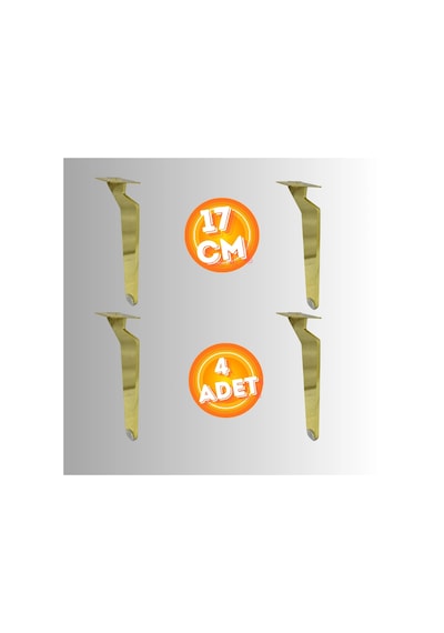 17 Cm Metal Tabanca Ayak Koltuk Ayağı Mobilya Ayağı Ünite Ayağı Konsol Ayağı Puf Berjer Ayağı 4 Ad Gold