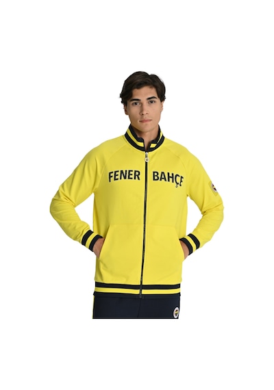 Fenerium Fenerbahçe Sarı Tribün Uv Baskılı Arma Detay Erkek Sweatshirt Lacivert Açık