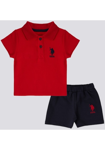 U.S. Polo Assn. Lisanslı Collar Kırmızı Erkek Bebek Takımı 5274-43228 Kırmızı