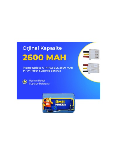 İhome Eclipse G İhrv2-blk 2600 Mah 14.4v Robot Süpürge Batarya