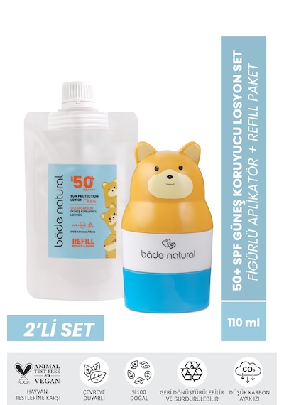 Bade Natural Çocuk Güneş Koruyucu Losyon Refill + Ayı Aplikatör