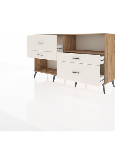 Hyperion Konsol Tek Raflı 4 Çekmeceli 176x44x99 Çam-çam/aytaşı Atlas Çam/atlas Çam - Atlas Çam