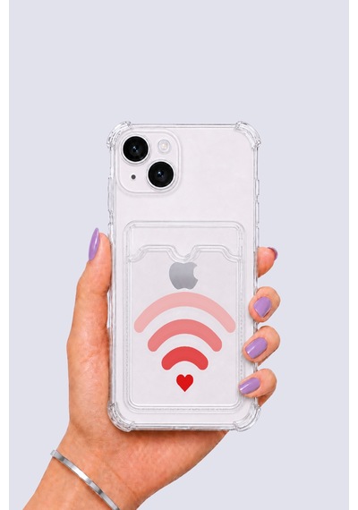 iPhone Uyumlu 15 Kartlıklı Aşk Sinyali Desenli Kılıf Mh-hs2987-2704