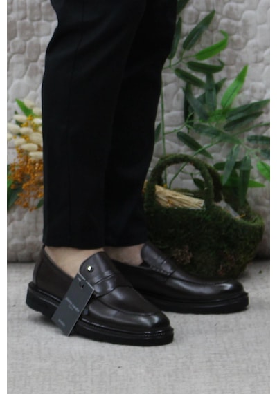 Pierre Cardin 241075 Kahve Hakiki Deri Erkek Loafer Erkek Ayakkabı Kahve