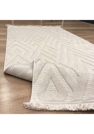 Hoom Rugs Mind 1118 Bej Modern İskandinav Kaymaz Taban Halı Bej