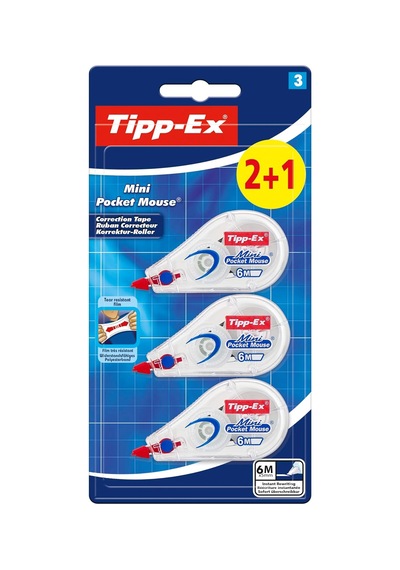 Tipp-ex Mini Pocket Mouse Şerit Silici, 2+1 Blister Genel