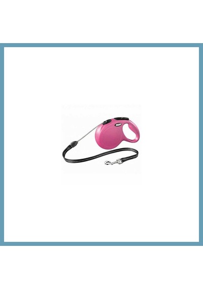 Flexi New Classic Otomatik İp Köpek Gezdirme Tasması Medium 8 Mt Pembe Mbt06