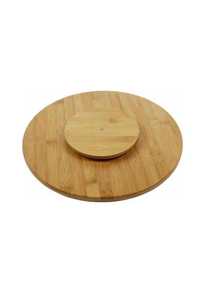 Tr Bambu 360 Derece Dönen Lüx Servis Sunum Tabağı, 30 Cm, Pizza Ve Peynir Sunum Tahtası Diğer