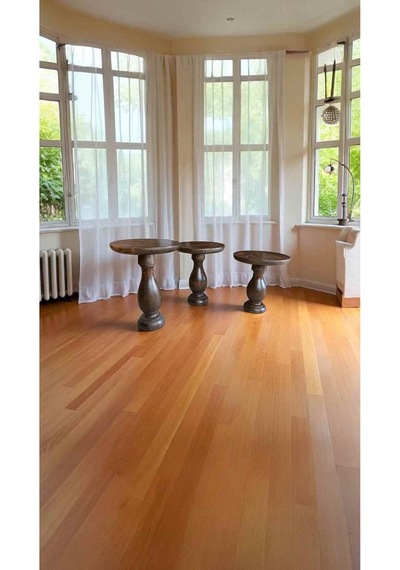 Ahşap Yan Sehpa 3 Lü Set Ceviz Renk Mantar Sehpa Takımı - Wooden Side Table Ceviz