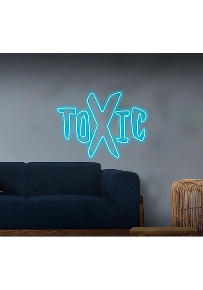 Toxıc Yazılı Neon Tabela Turkuaz