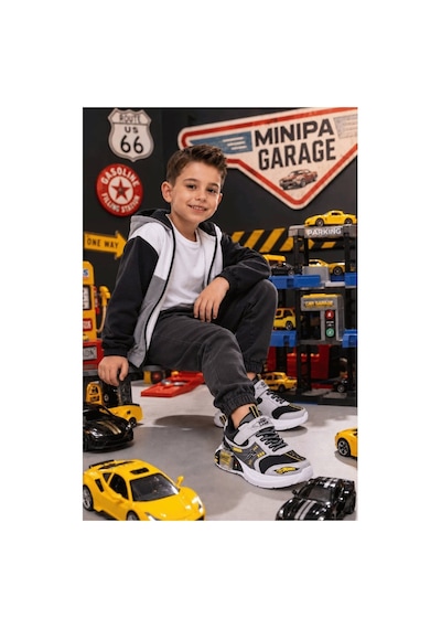 Minipa Garage Gümüş Erkek Çocuk Garaj Tabanlı Çift Metal Arabalı Ortopedik Spor Ayakkabı