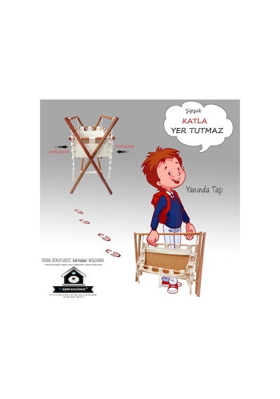 Organik Beşik - Şipşak Topla Katla Sallanır - Anne Yanı W3 Ekru