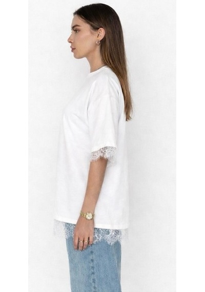 Normal People Kıva - Dantel Detaylı T-shirt Beyaz