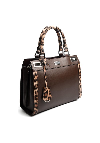 Silver Polo Sp1174 Kadın El Çantası Düz Kahve-kahve-leopar Taba