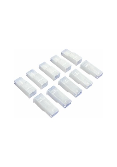 Tekli Konnektor Kilitlemeli Fiş Kılıfı Standart 6.3 Mm Beyaz 10 Ad