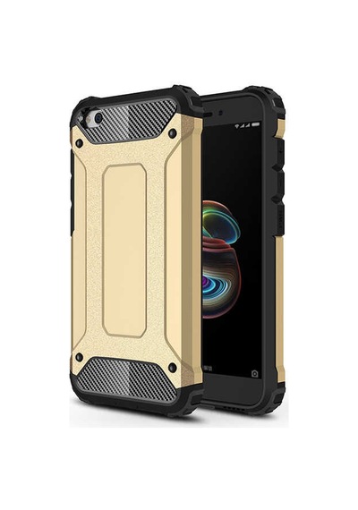 Noktaks - Redmi Go Uyumlu - Kılıf Çift Katman Zırh Tank Crash Military Kapak - Gold Gold