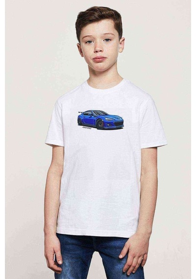 Tshirthane Subaru Brz Baskılı Unisex Çocuk Beyaz T-Shirt