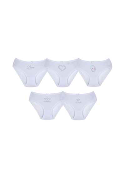 New Lilla 002 Kız Çocuk Taş Baskılı 5'Li Külot Paketi (549351551)