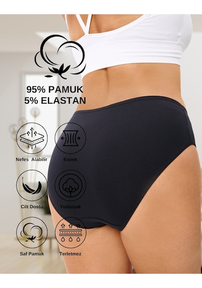 Alya Underwear Kadın Külot Basic Slip Renkli Pamuklu Iç Çamaşırı 10'lu Paket Multicolor-x32 Multicolor - X35