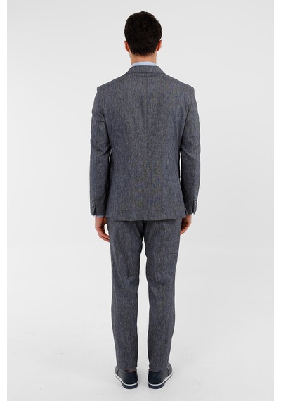 Uki Lacivert Comfort Fit 6 Drop Kruvaze Takım Elbise Lacivert