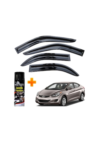 Hyundai Elantra Mügen Cam Rüzgarlığı 2011-2015 Arası 4 Lü Takım +500ml Lastik Parlatıcı