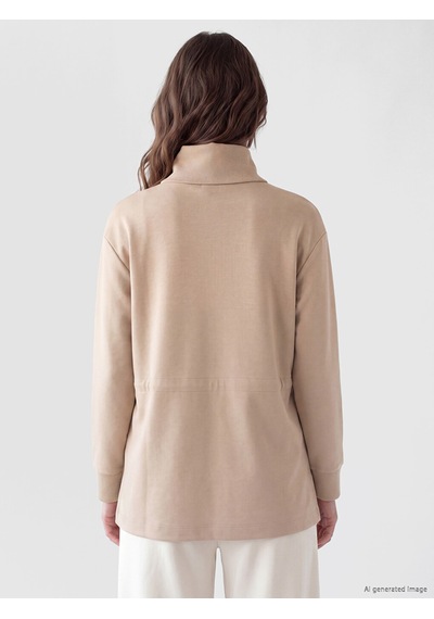 Lcw Modest Bej Soft Touch Kadın Fermuarlı Sweatshirt