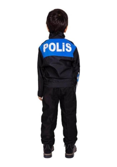 Safari Avm Çocuk Toplum Destekli Polisi Kiyafeti Üniforması Siyah 6-7 Yaş Siyah - 112167782 Siyah