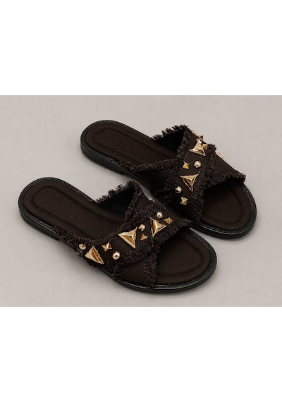 Dabab Shoes Helıa Kadın Gold Taş Detaylı Hasır Dokulu Fraseli Düz Acı Kahve Terlik Kahverengi Dabab Shoes Helıa Kadın Gold Taş Detaylı Hasır Dokulu Fraseli Düz Acı Kahve Terlik Kahverengi