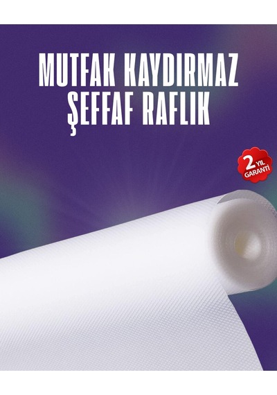 Su Geçirmez Kaydırmaz Raflık Ve Çekmece Astarı 3 Metre Mh-hs8028-7704 Şeffaf