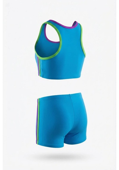 Endeep Kız Çocuk Açık Mavi Bustiyer Şortlu Yüzücü Mayo Bikini Takımı